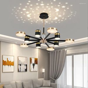 Kroonluchters 2023Living Room plafondlamp Moderne Intelligent Led Slaapkamer Dining Chandelier Luxury Crystal Apartment Interieur Decoratielampen