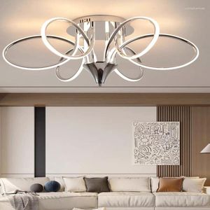Kroonluchters 2024 LED Woonkamer plafondlamp slaapkamer studie café eenvoudige en fel licht armatuur blackchrome kleurverlichting