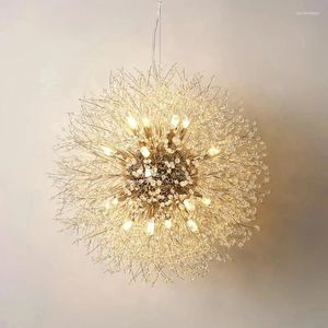 Lustres 2024 moderne cristal pissenlit lustre éclairage suspension pour salon salle à manger décoration de la maison WF-P40GD