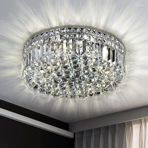 Lustres Luminaire de lustre encastré en cristal à 6 lumières avec cristaux K9 salle de plafond moderne H5.9 XW20 (ampoules non incluses)