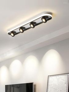 Kroonluchters Acryl Strip LED met schijnwerpers voor woonkamer slaapkamerverlichting verlichting armatuur decor keuken zwarte plafondlampen