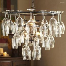 Lustres américain lampe à LED verre à vin lustre décoratif 28 pièces tasse Suspension pour salon Restaurant maison lumière PA0045