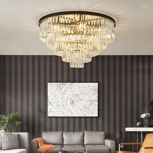 Lustres lustre de luxe américain moderne El Lobby Mall Loft LED luminaires de plafond en cristal pour salon Villa