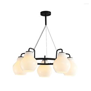 Lustres américain rétro cuivre verre lumière LED Lustre italie abat-jour cuisine Lustre pendentif luminaire lampara