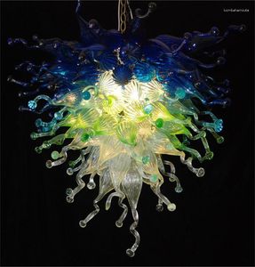 Candelabros Lámpara LED decorativa colgante de lujo soplada de color de cristal de Murano antiguo