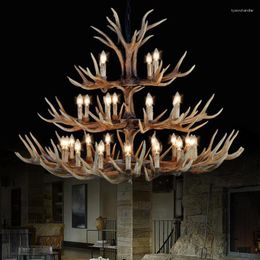 Lustres Antler Lustre Éclairage Rétro Vintage Rustique Industriel Restaurant Internet Café Décor Loft Lustre