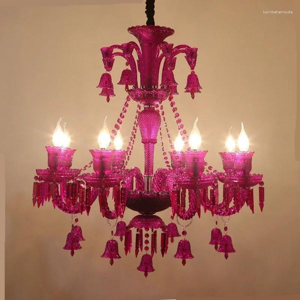 Lustres Avril Style luxueux Lampe à suspension en cristal Bougie européenne Art Salon Restaurant Chambre Villa Lustre