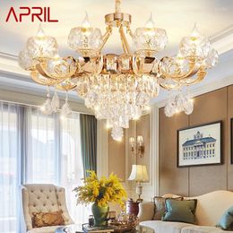 Lustres avril Postmodern lustre or luxe luxueux vintage luminaires à LED décor de bougie pour maison de salon