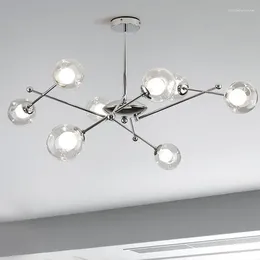 Lustres Bauhaus Verre Chandelier Chrome Magic Magic Harin Lights For Living Room Pendant lampe à chambre Plafond Plafond