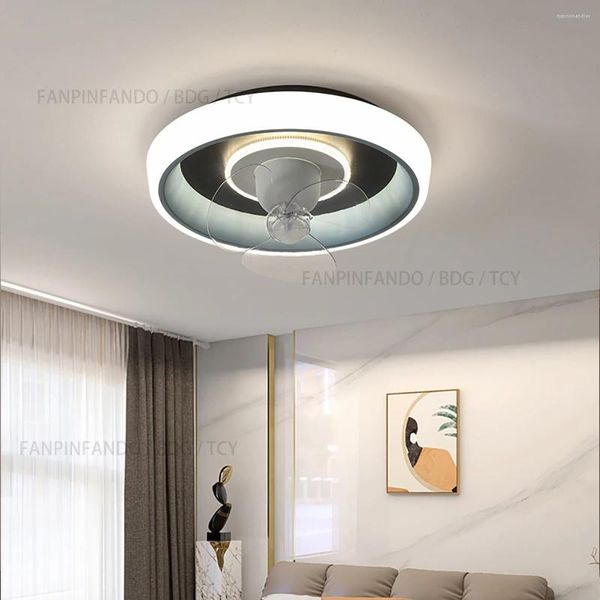 Lustres BDG Lustre de ventilateur de plafond pour salon salle à manger chambre anneau rose/bleu/gris luminaires d'intérieur pour enfants