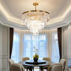 Kroonluchters Biewalk Modern Crystal Chandelier LED Light voor huizendecoratie Ring Keuken Living Room Dineren Hangluchting