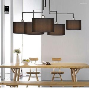 Kroonluchters Zwarte Boog Smeedijzeren Kroonluchter Lighiting Armatuur Moderne Nordic Lamp Glans Plafon Voor Woonkamer Keuken Eettafel