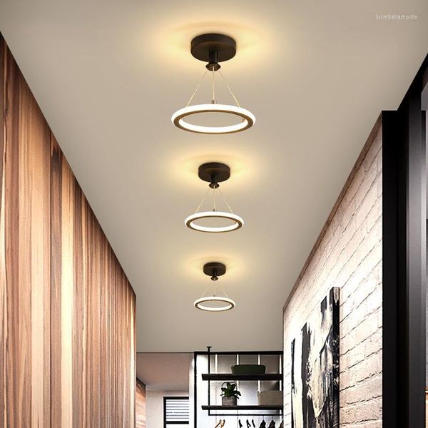 Candelabros LED de oro negro Lámparas modernas para sala de estar Comedor Habitación de los niños Hierro Acrílico Luces de iluminación Lustre AC 90-260V