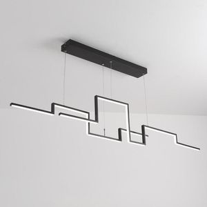 Lustres noir peint lustre Led pour salle à manger cuisine Bar boutique AC110-260V suspendus luminaires modernes éclairage
