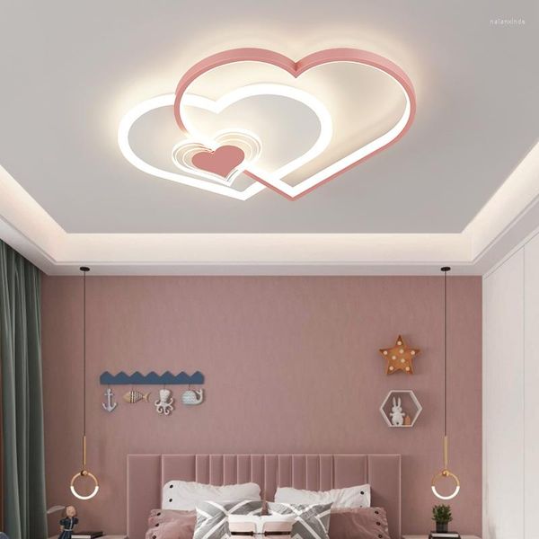 Lustres Noir Rose LED Lustre Éclairage Pour Salon Chambre Luminaire Plafond Bébé Enfants Garçon Filles