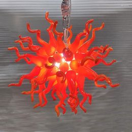 Lustres Lumineux Orange Verre Lumière LED Lampes Suspendues Intérieur Maison Lustre Éclairages Art Déco Salle De Fête Chambre Salon