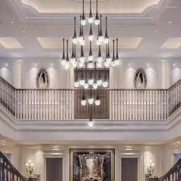 Lustres Bulle Lustre En Cristal Loft Escalier Villa Hall Salon Cuisine Lumière Design Décor À La Maison Led Éclairage Intérieur