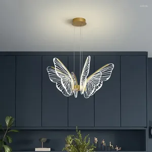 Lustres papillon cuisine lustre pour chambre à coucher salle à manger éclairage table lumière LED avec papillons