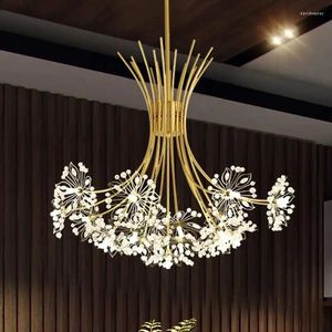 Lustres plafond LED lustre moderne lampe cristalline lustre salon suspendu luminaires de cuisine
