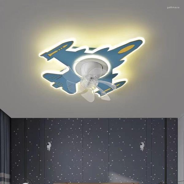 Lustres lustre pour enfants avec ventilateur de plafond pour pépinière enfants chambre éclairage avion lumière garçons filles chambre Led