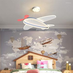 Kroonluchters Kinderkamer LED Opknoping Vliegtuig Lichten Cartoon Moderne Babykamer Kleine Jongen Slaapkamer Decor Kroonluchter
