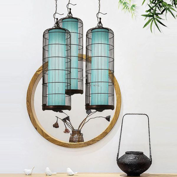 Lustres Style Chinois Lustre Moderne LED Lustre Cage Pendentif Lampe Lumières Loft Suspendu Salon Cuisine Luminaires