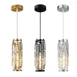 Kroonluchters Classic American Crystal Pendant Kroonluchter voor eetkamer Keukeneiland Lange ophanging Draadhangende lampverlichting