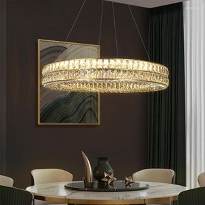 Lustres classique anneau lustre cristal élégant cuisine îlot plafonnier suspension luminaire décor pour salle à manger