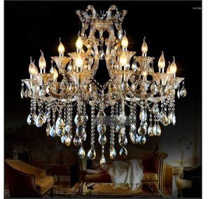 Kroonluchters cognac kristal kroonluchter verlichting Maria Theresa Light led 18arms D95cm H90cm EL Restaurant Hanging