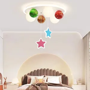 Kroonluchters kleurrijke glazen kroonluchter lichten met hangende ster bubbelbal woonkamer plafondlampen kinderen kinderen slaapkamer lamp