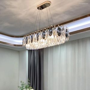 Kroonluchters eigentijds eetgelegen eiland kroonluchter moderne luxe kristal ronde hangend licht plafondlamp decor voor woonkamer slaapkamer