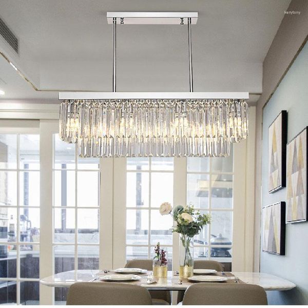 Lustres de luxe contemporain LED K9 Crystal lustre moderne Éclairage suspendu pour la villa et la lumière de la décoration El