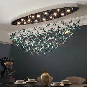 Lustres Creative Crystal Chandelier For Living Dining Room Lampe de conception ovale Colorful Indoor LED Home Decor Crital Fixture