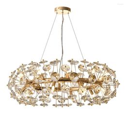 Kroonluchters creatief ontwerp luxe kristal goud levende verlichting AC110V 220V cristal plafonnier slaapkamerlamp