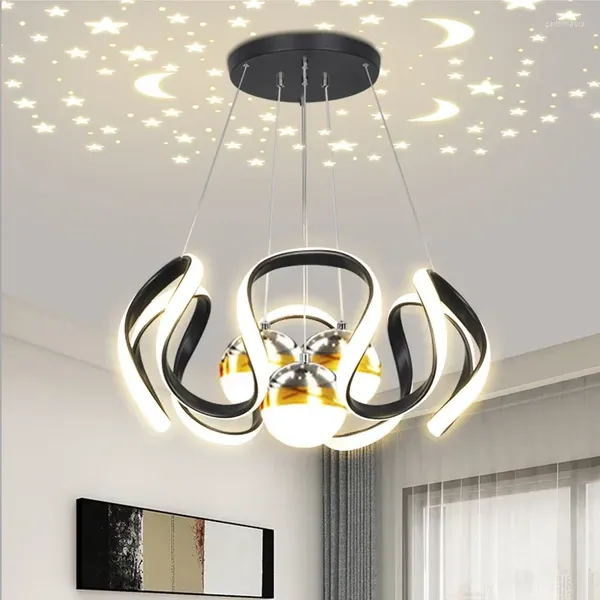 Lustriers Creative LED Pendant lustre Lighting Living Living Dining Restaurant Cuisine Star Sky Design suspendre la lampe de la Suppagne Dimmable