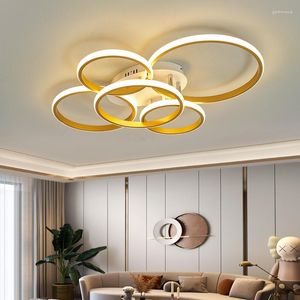 Lustres Creative Moderne Maison Lustre Éclairage LED Décor Plafond Anneaux Lampe Pour Salon Salle À Manger Chambre Luminaire