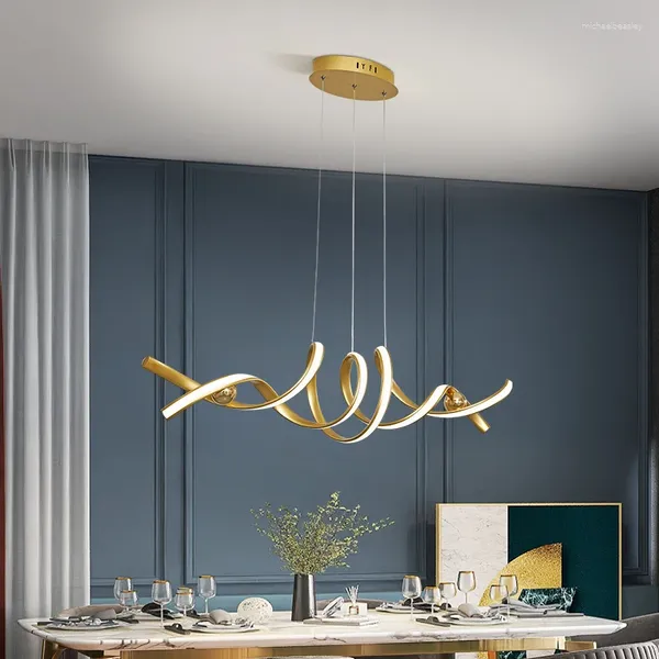 Lustres créatifs modernes pendentif LED lustre pour salle à manger cuisine salon bureau noir suspendu intérieur éclairage à la maison