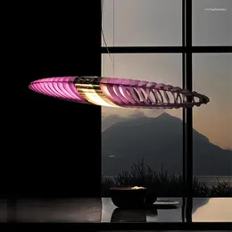 CHANDELIERS Restaurant créatif Chandelier Designer Titania Pendant lampe El Salon Dining Table Decor LED Spaceship Hanging Light