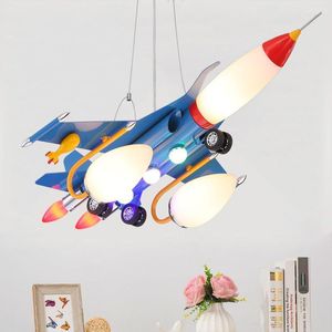 Lustres créatifs rétro avion chambre d'enfant américain lampes suspendues chambre garçon LED lampe suspendue luminaire décoration de la maison