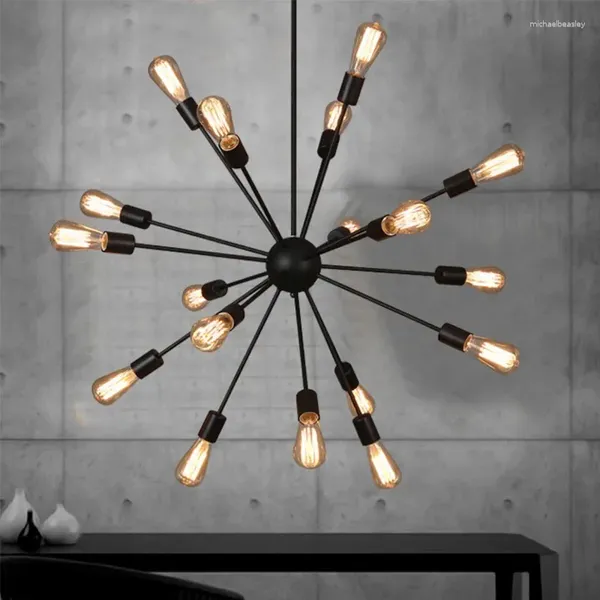 Lustres créatifs vintage rétro à LED intérieure lustre loft industriel restaurant restauration cuisine salon feux de fer de lampe de lampe de luminaire