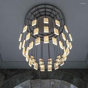 Lustres lustre en cristal El Hall salon décoration escalier américain lampe à LED personnalisé