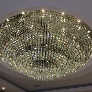 Kroonluchters Kristallen Kroonluchter Lamp Led Licht El Lobby Verkoop Afdeling Grote Ronde Maatwerk Verlichting Met Dimbare Lamp