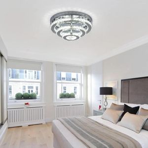 Kroonluchters Kristallen kroonluchter LED 3-laags plafondverlichting Inbouw voor slaapkamers Eetkamer Woonkamer