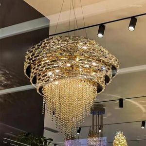 Kroonluchters kristal kroonluchter licht woonkamer kunstontwerp modern luxe goud dineren decor luster slaapkamer led hangende lamp
