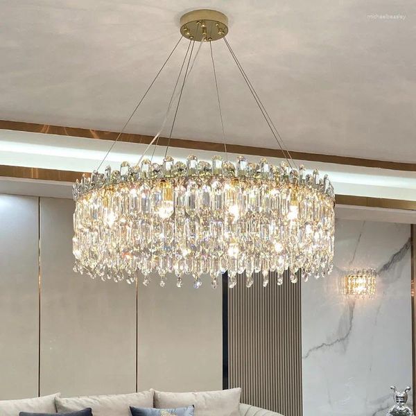 Lustres Crystal Chandelier Modern Minimalist Luxury Living Room Light 2024 Luxurious and Grand Master Bedroom