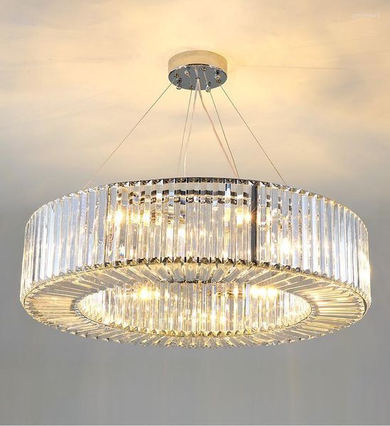 Cristal de lustres pour le luminaire décoratif circulaire de salon de luxe 110v220v