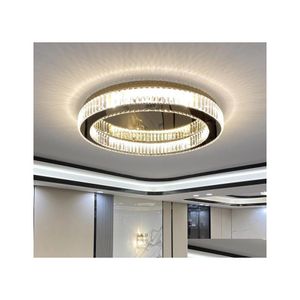 Lustres Lampe en cristal Plafond rond Postmodern Master Chambre Chambre Atmosphérique LED Living Package Éclairage Drop Livraison Lumières à Dhgab