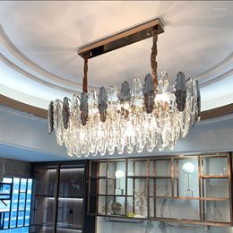 Lustres cristal lustre lustre dans le salon fille chambre décoration Rectangle cuisine éclairage intérieur Luminaire