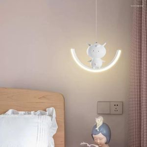 Lustres mignon chambre d'enfants chevet LED dessin animé créatif ours lampe moderne minimaliste garçon fille bébé décor lustre