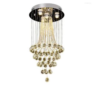 Kroonluchters D40 H80cm Kristallen Kroonluchter Moderne Inbouw Plafondlamp Armatuur Voor Kast Hal Foyer Entree Chrome Clear